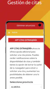 Extranjería App screenshot