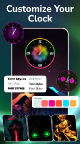 Fondo de pantalla reloj neón screenshot