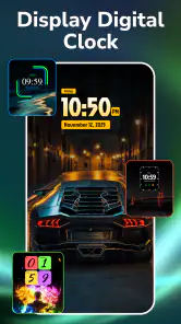 Fondo de pantalla reloj neón screenshot