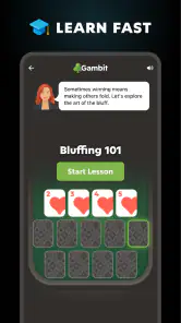 Gambit -  Play and Learn Poker screenshot