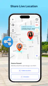 GPS Location Sharing on Phone screenshot