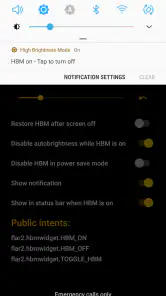 High Brightness Mode screenshot