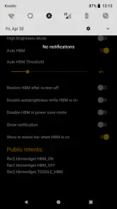 High Brightness Mode screenshot