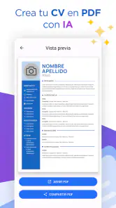 IA Crear Currículum - CV PDF screenshot