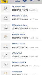 IGN Terremotos screenshot