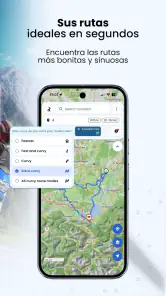 Kurviger navigation moto screenshot