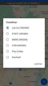 Mapa de coordenadas GPS screenshot