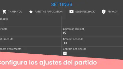 Marcador de voleibol screenshot
