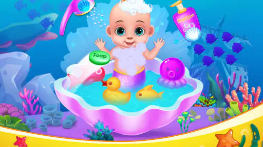 Mermaid Mommy Baby Care Game screenshot
