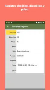 Monitor de presión arterial screenshot