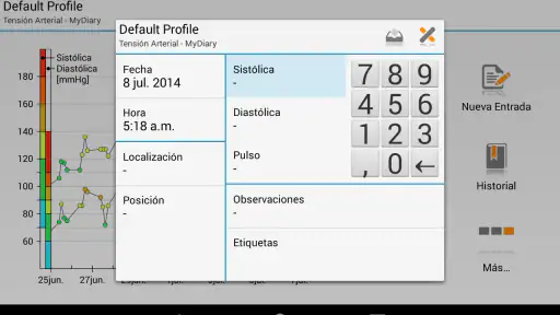 MyDiary – Presión arterial screenshot
