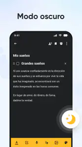 Notas: Bloc de notas, Notebook screenshot