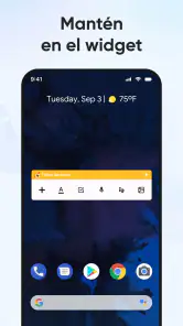 Notas: Bloc de notas, Notebook screenshot