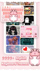 Pink Cute Hippo Teclado screenshot