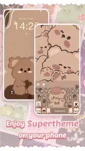 Pink Cute Hippo Teclado screenshot