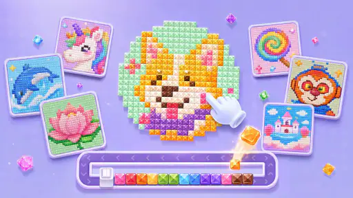 Pixel Gem Loop: Coloring Games screenshot