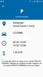 PRESTOPARKING app zona azul screenshot