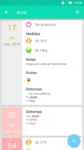 Registro del periodo ovulación screenshot