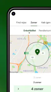 Rejsebillet screenshot
