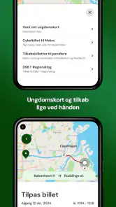 Rejsebillet screenshot