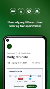 Rejsebillet screenshot