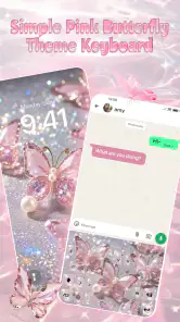 Simple Pink Butterfly Theme screenshot