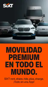 SIXT rent. share. ride. plus. screenshot