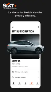 SIXT rent. share. ride. plus. screenshot