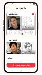 Sketch Steps: AI Loomis Draw screenshot
