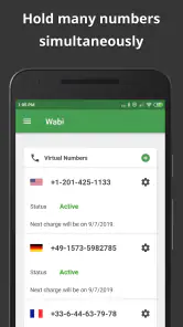 Wabi - Número teléfono virtual screenshot
