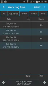 Work Log Pro screenshot