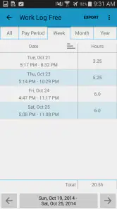 Work Log Pro screenshot