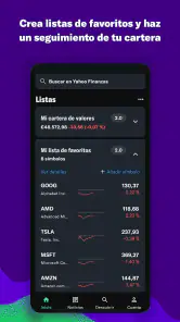 Yahoo Finanzas screenshot