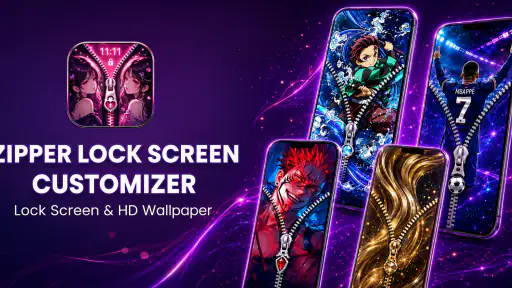 Zipper Lock Screen Customizer screenshot