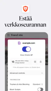 Brave Selain ja Hakukone screenshot