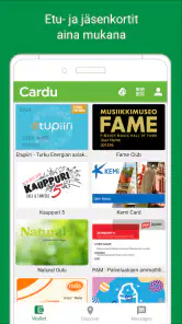 Cardu : Etu- ja jäsenkortit screenshot