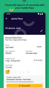 Interrail Rail Planner screenshot