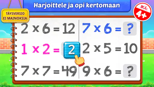 Kertotaulut peli lapsille 5-7 screenshot