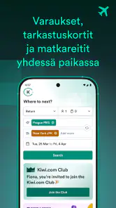 Kiwi.com: lentojen halpa hinta screenshot