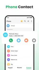 Puhelin ja yhteystiedot screenshot