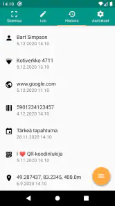 QR- ja viivakoodinlukija screenshot