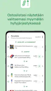 S-ostoslista screenshot