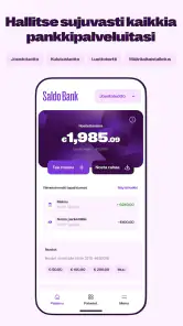 Saldo mobiilipankkisovellus screenshot