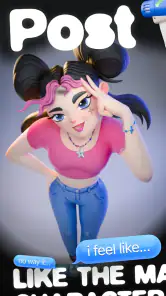status - sims but social media screenshot