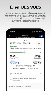 Air Canada + Aéroplan screenshot