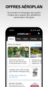 Air Canada + Aéroplan screenshot