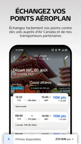 Air Canada + Aéroplan screenshot