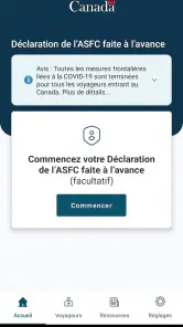 ArriveCAN screenshot