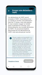 ArriveCAN screenshot