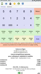 Caisse enregistreuse en ligne screenshot